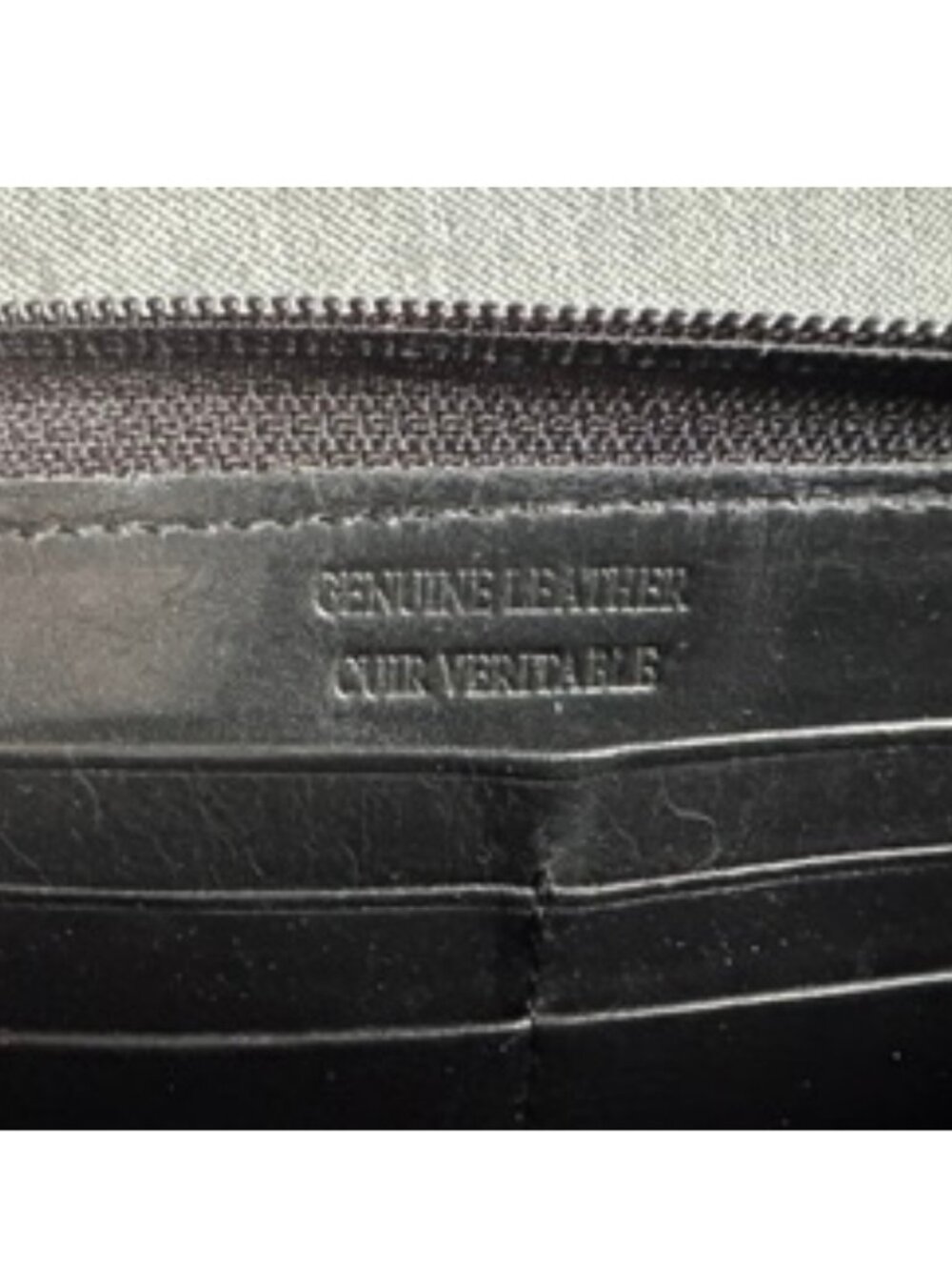 Black Via Roma Genuine Leather Wallet Zip Pockets Card Holder Lined - Picture 5 of 5